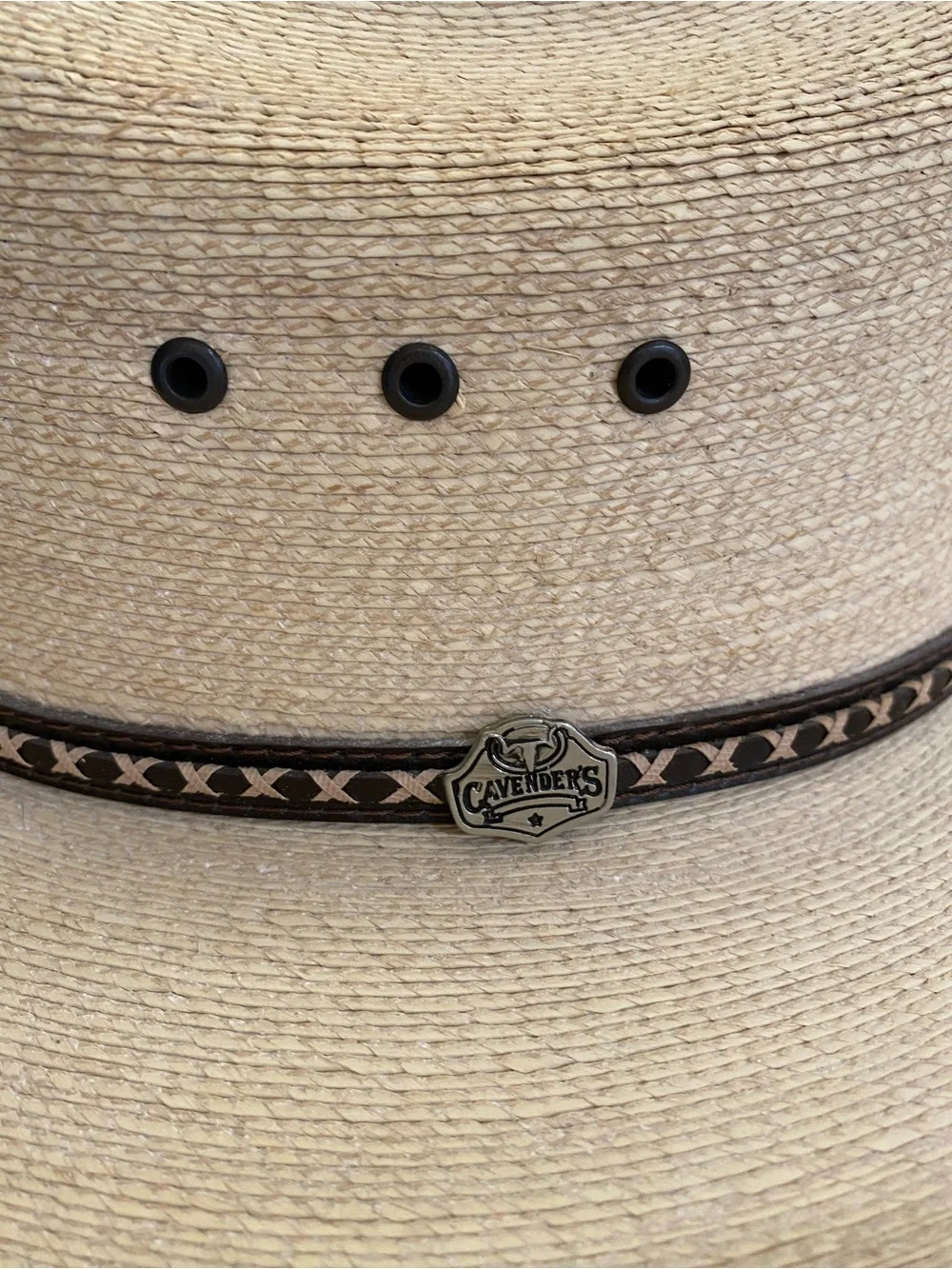 Cavender’s Straw Cowboy Hat Kids 7 Decorative Band Concho Western Rodeo Ranch